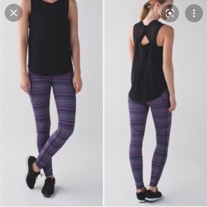 Lululemon" Speed Tight IV-Space Dye Twist Ultra Violet-Multi / Black-Size-2